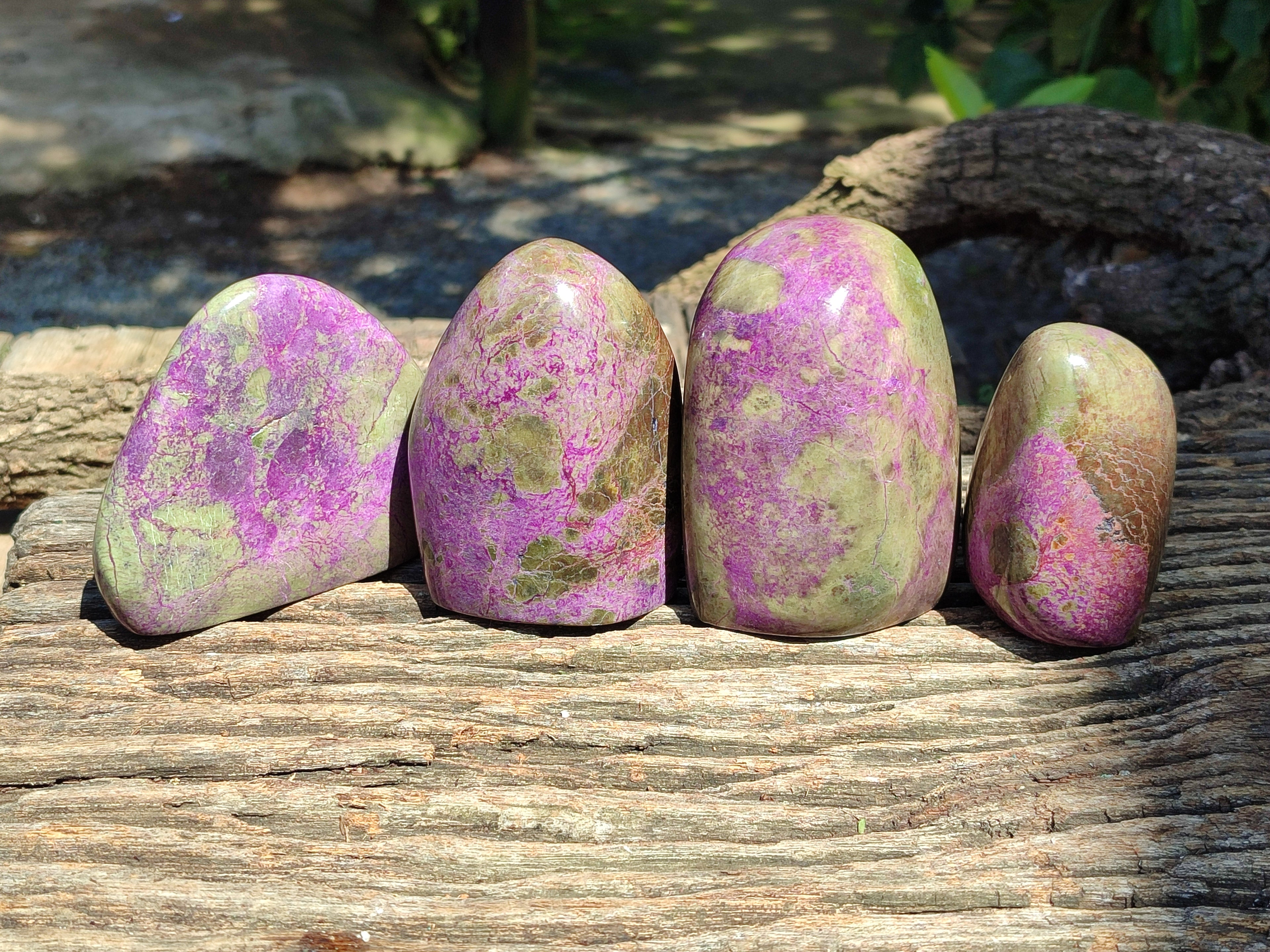 Polished Stichtite Standing Free Forms x 4 From Barberton, South Africa - Toprock Gemstones and Minerals 