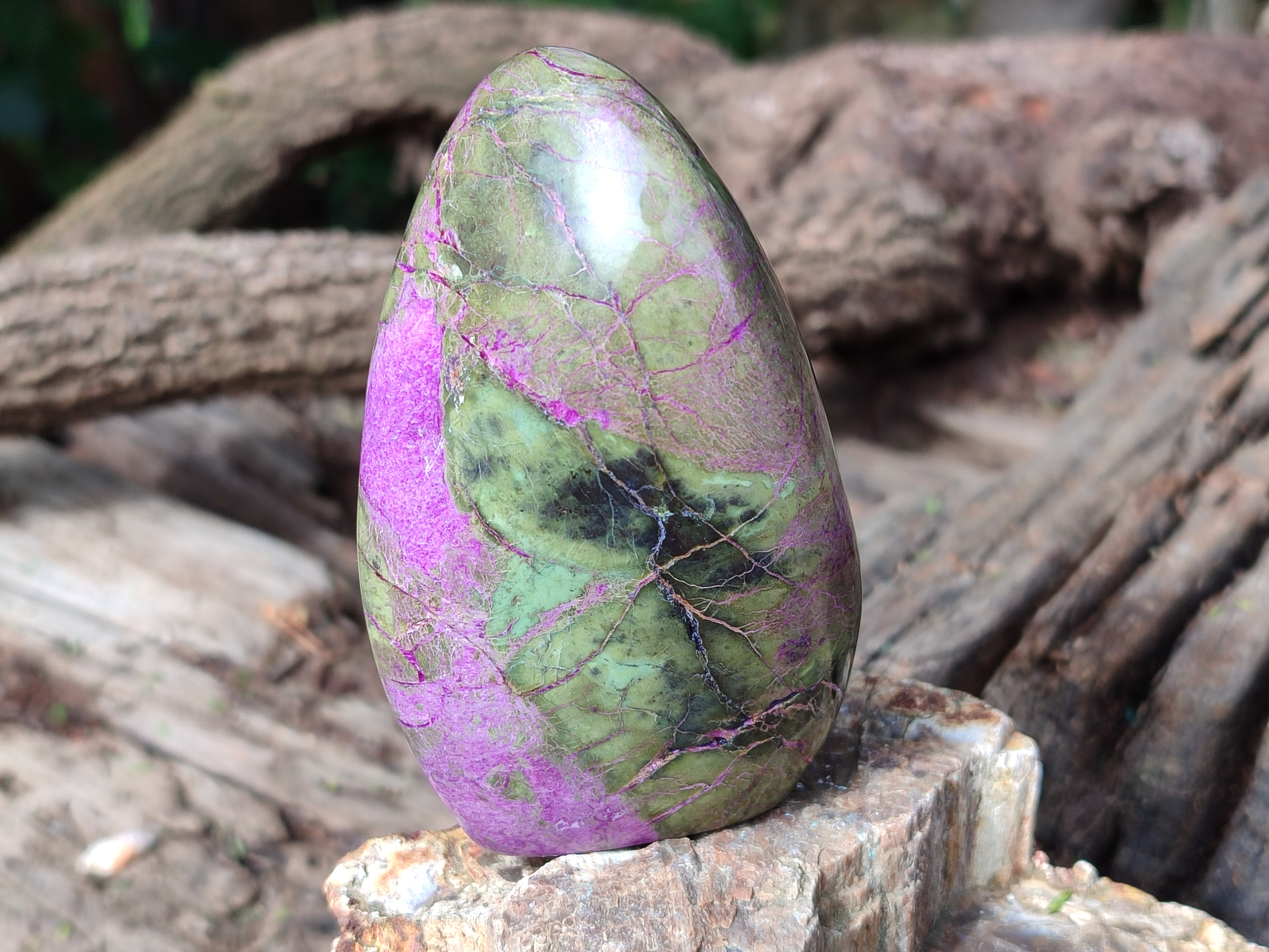 Polished Stichtite Standing Free Forms x 4 From Barberton, South Africa - Toprock Gemstones and Minerals 