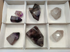 Polished Smokey Window Amethyst Quartz Crystals x 7 From Akansobe, Madagascar - Toprock Gemstones and Minerals 