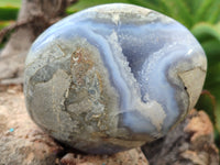 Polished Blue Lace Agate Geodes x 6 From Nsanje, Malawi