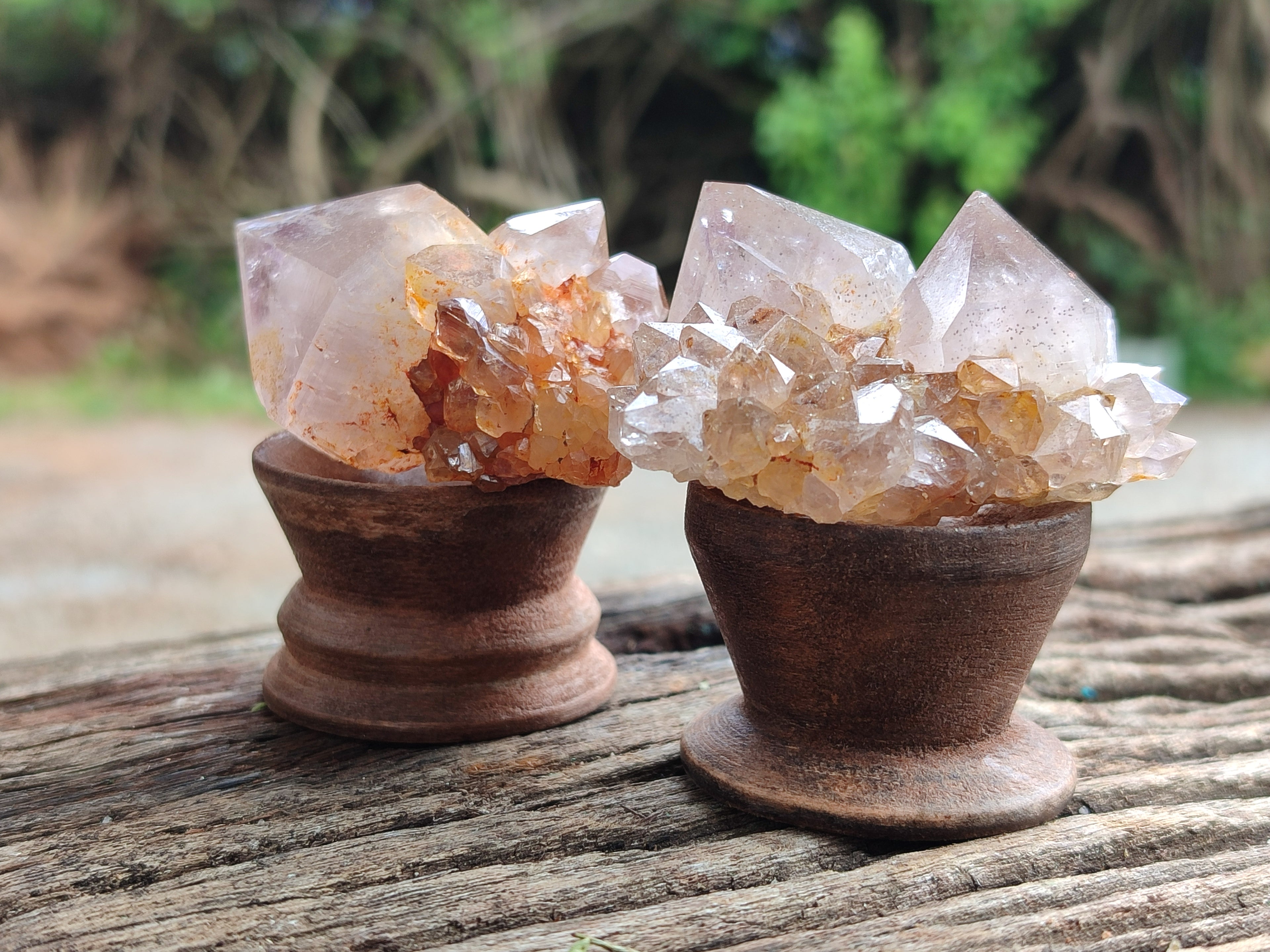 Natural Smokey Amethyst Spirit Quartz Clusters x 12 From Boekenhouthoek, South Africa - Toprock Gemstones and Minerals 