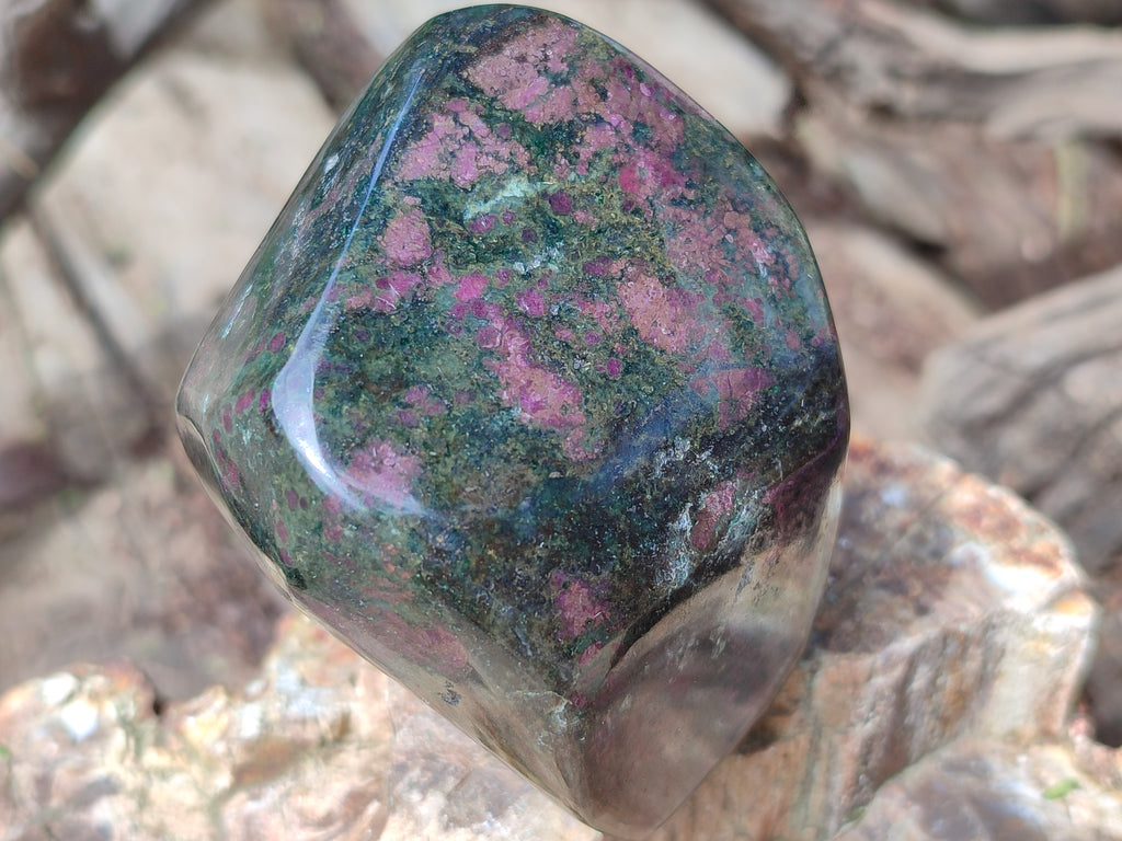 Polished Ruby Corundum In Chrome Verdite Free Forms x 3 From Zimbabwe - Toprock Gemstones and Minerals 
