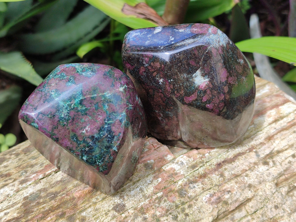 Polished Ruby Corundum In Chrome Verdite Free Forms x 3 From Zimbabwe - Toprock Gemstones and Minerals 