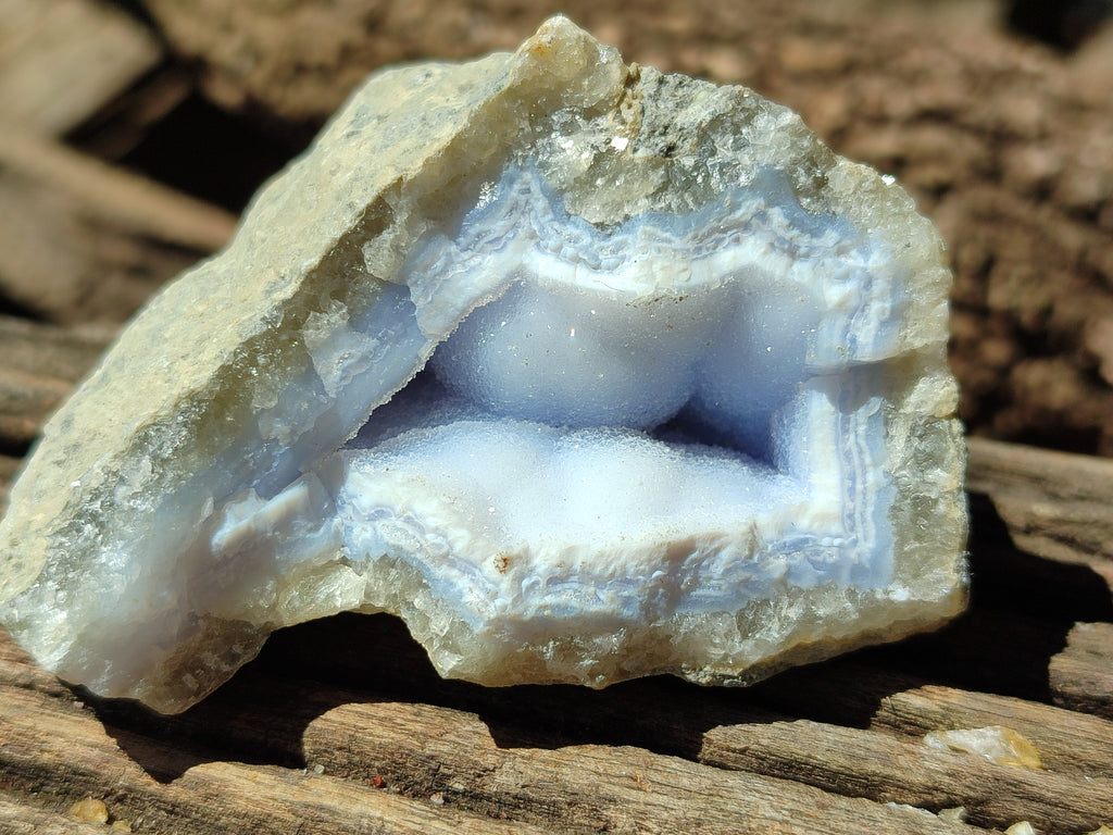 Natural Blue Lace Agate Geode Specimens x 12 From Nsanje, Malawi - Toprock Gemstones and Minerals 