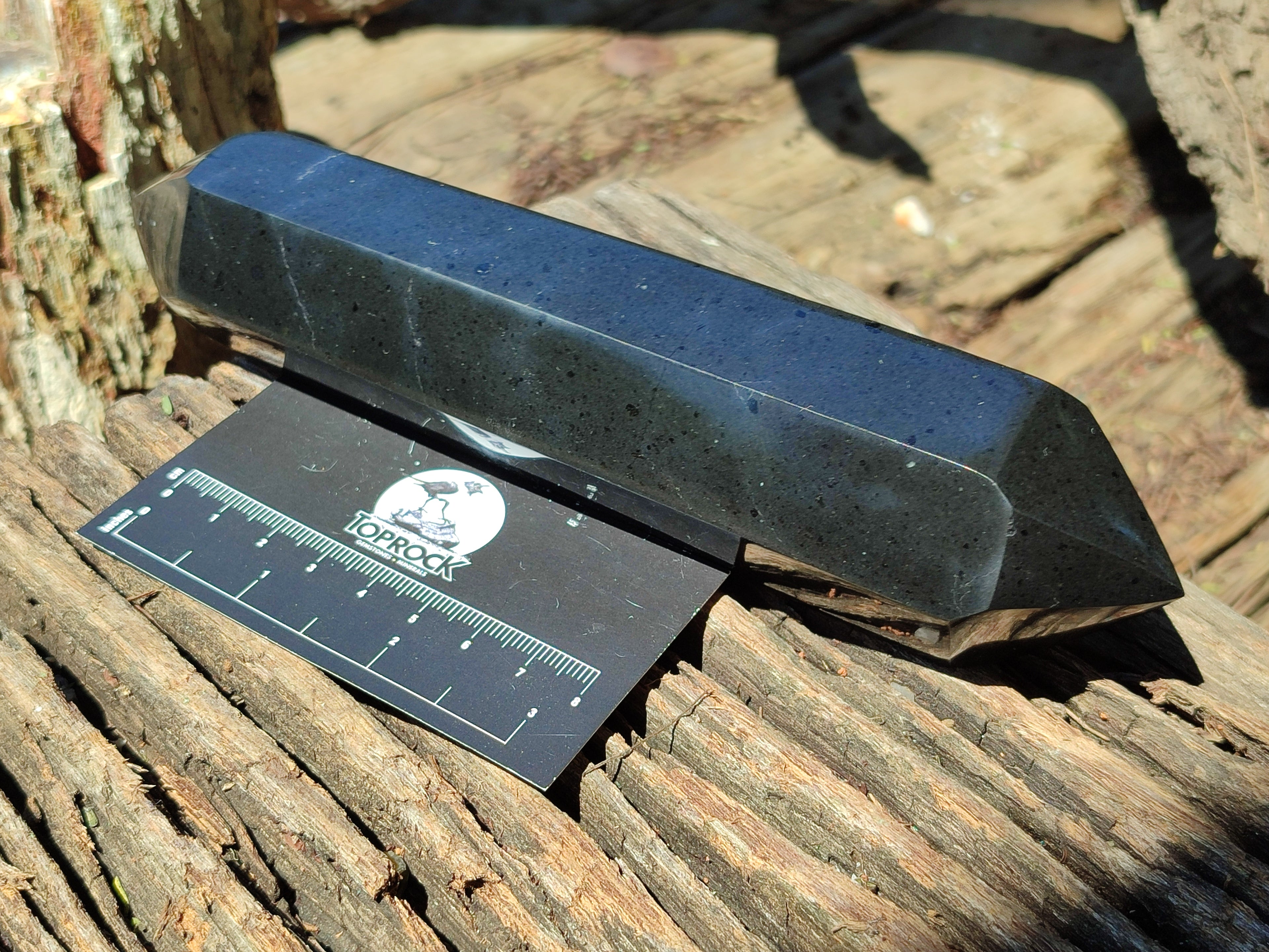 Polished Black Basalt Double Terminated Points x 4 From Antsirabe, Madagascar - Toprock Gemstones and Minerals 