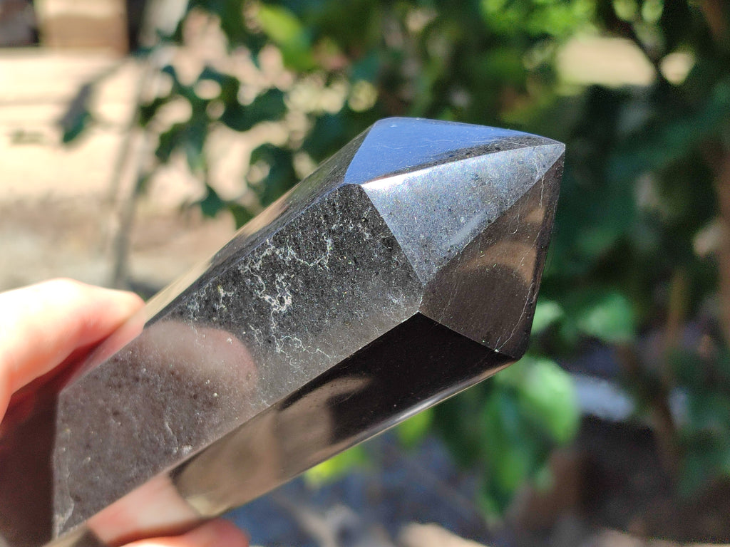 Polished Black Basalt Double Terminated Points x 4 From Antsirabe, Madagascar - Toprock Gemstones and Minerals 