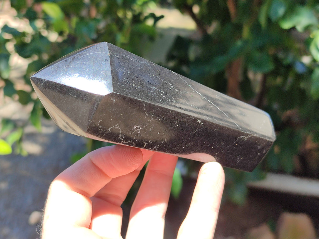 Polished Black Basalt Double Terminated Points x 4 From Antsirabe, Madagascar - Toprock Gemstones and Minerals 