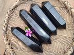Polished Black Basalt Double Terminated Points x 4 From Antsirabe, Madagascar - Toprock Gemstones and Minerals 