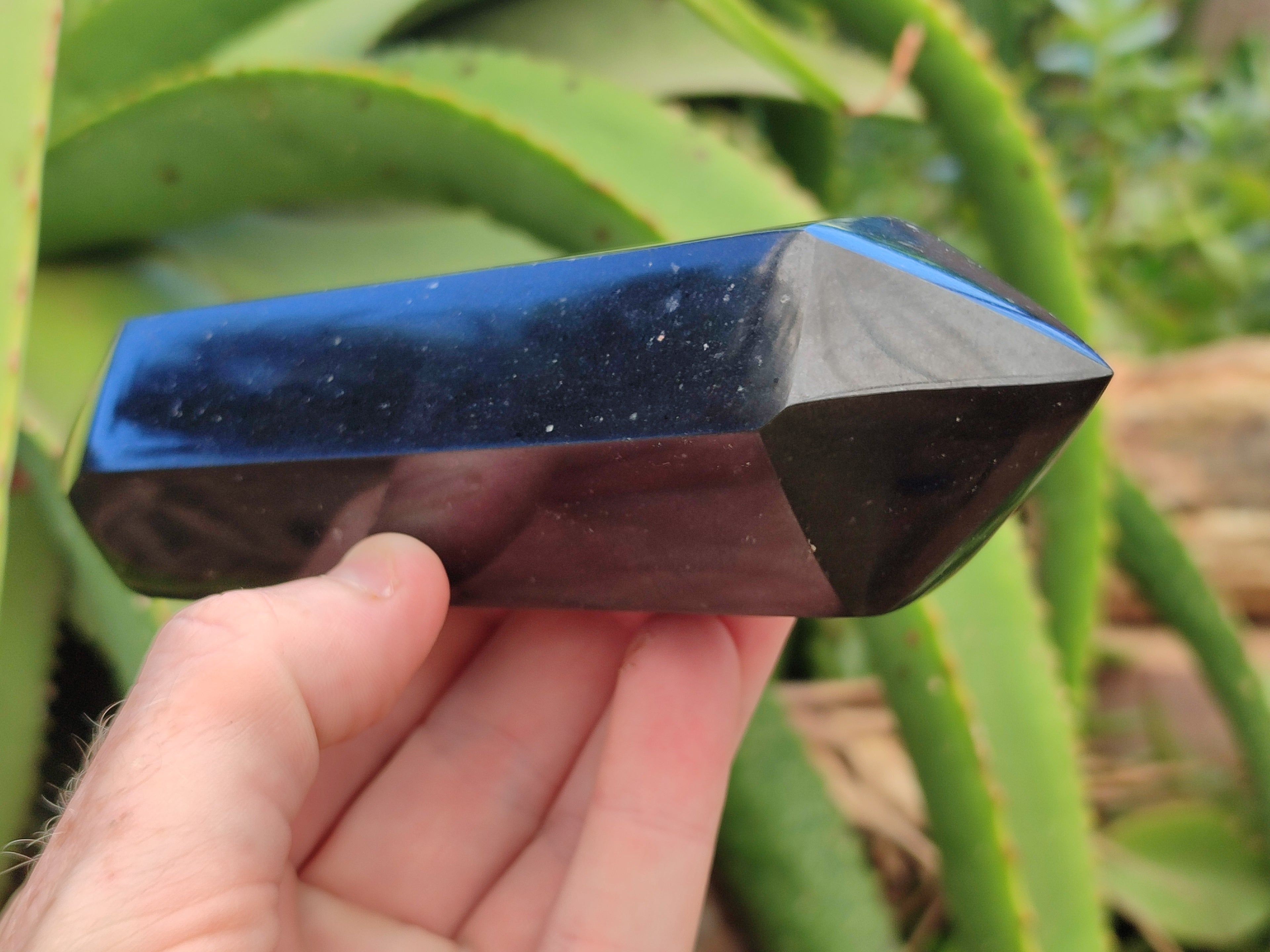 Polished Black Basalt Double Terminated Points x 4 From Antsirabe, Madagascar - Toprock Gemstones and Minerals 