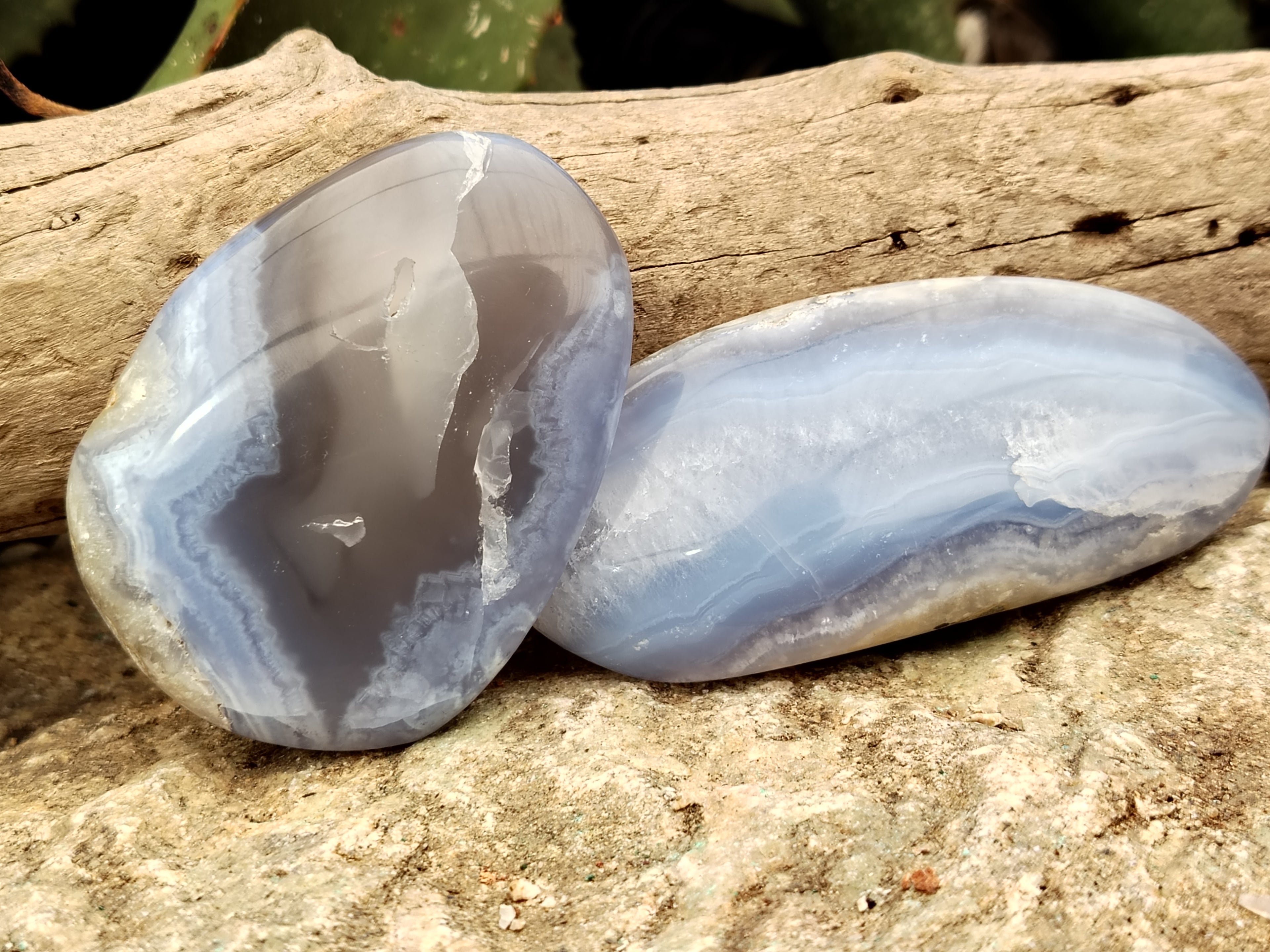 Polished Blue Lace Agate Geodes x 12 From Nsanje, Malawi - Toprock Gemstones and Minerals 