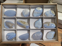 Polished Blue Lace Agate Geodes x 12 From Nsanje, Malawi - Toprock Gemstones and Minerals 