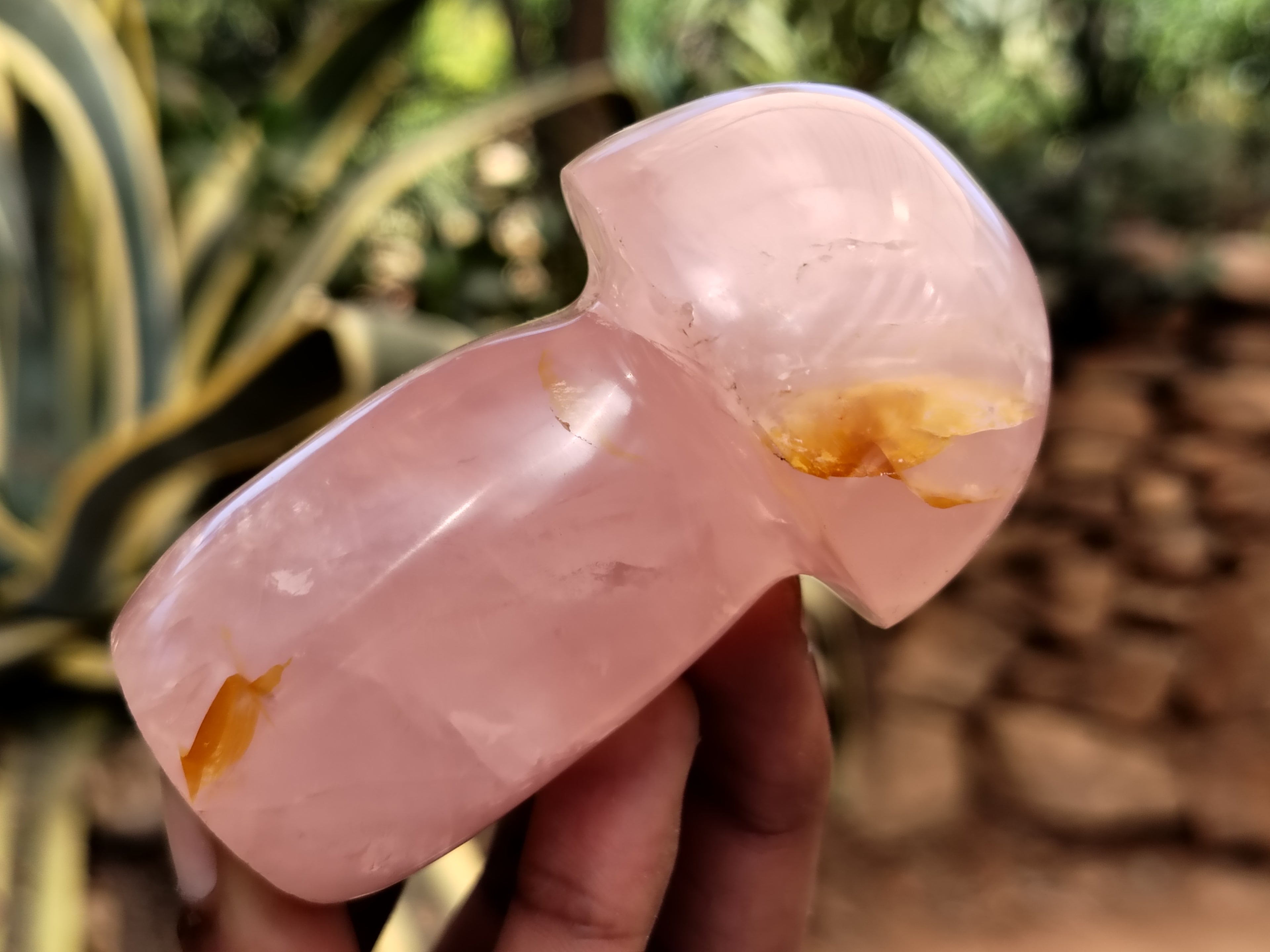 Polished Rose Quartz Mushrooms x 6 From Ambatondrazaka, Madagascar - Toprock Gemstones and Minerals 