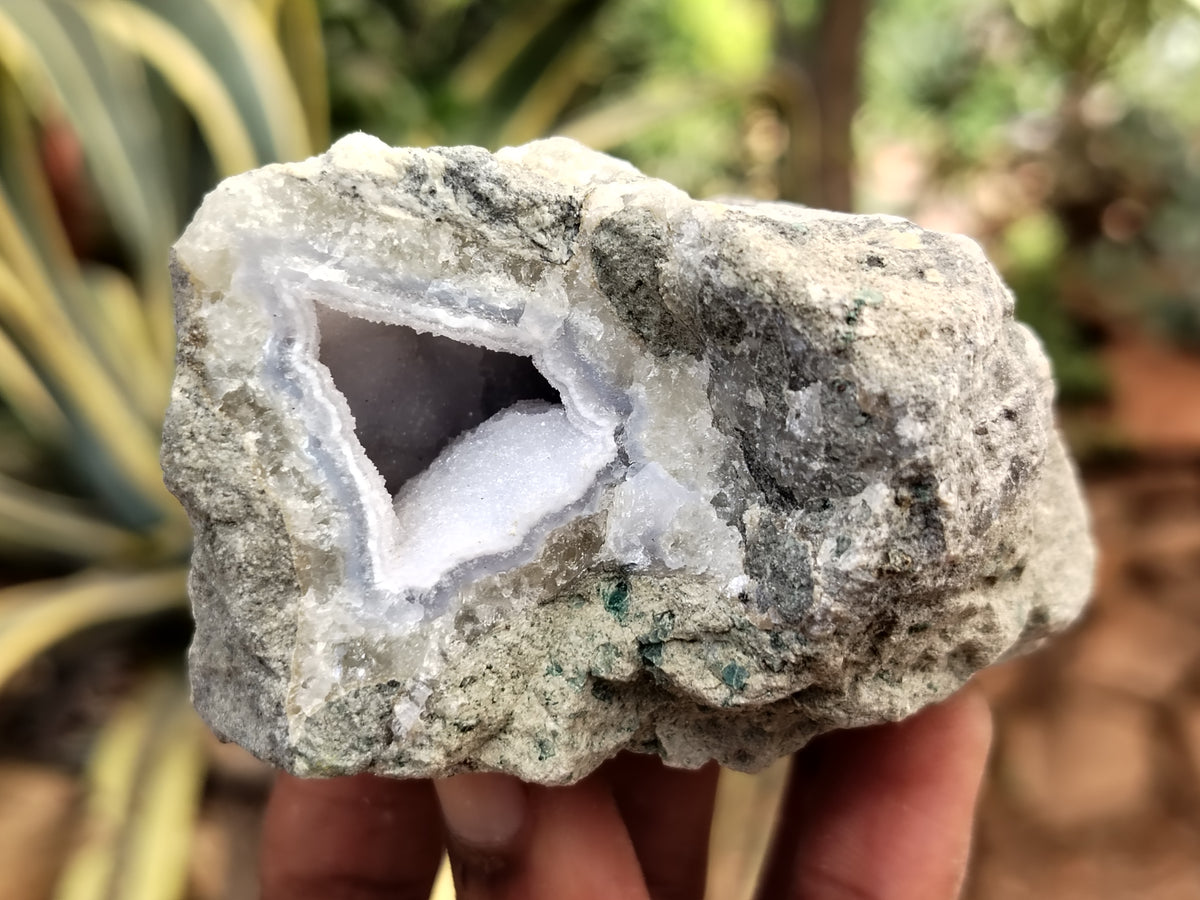 Natural Blue Lace Agate Geode Specimens x 12 From Nsanje, Malawi - Toprock Gemstones and Minerals 