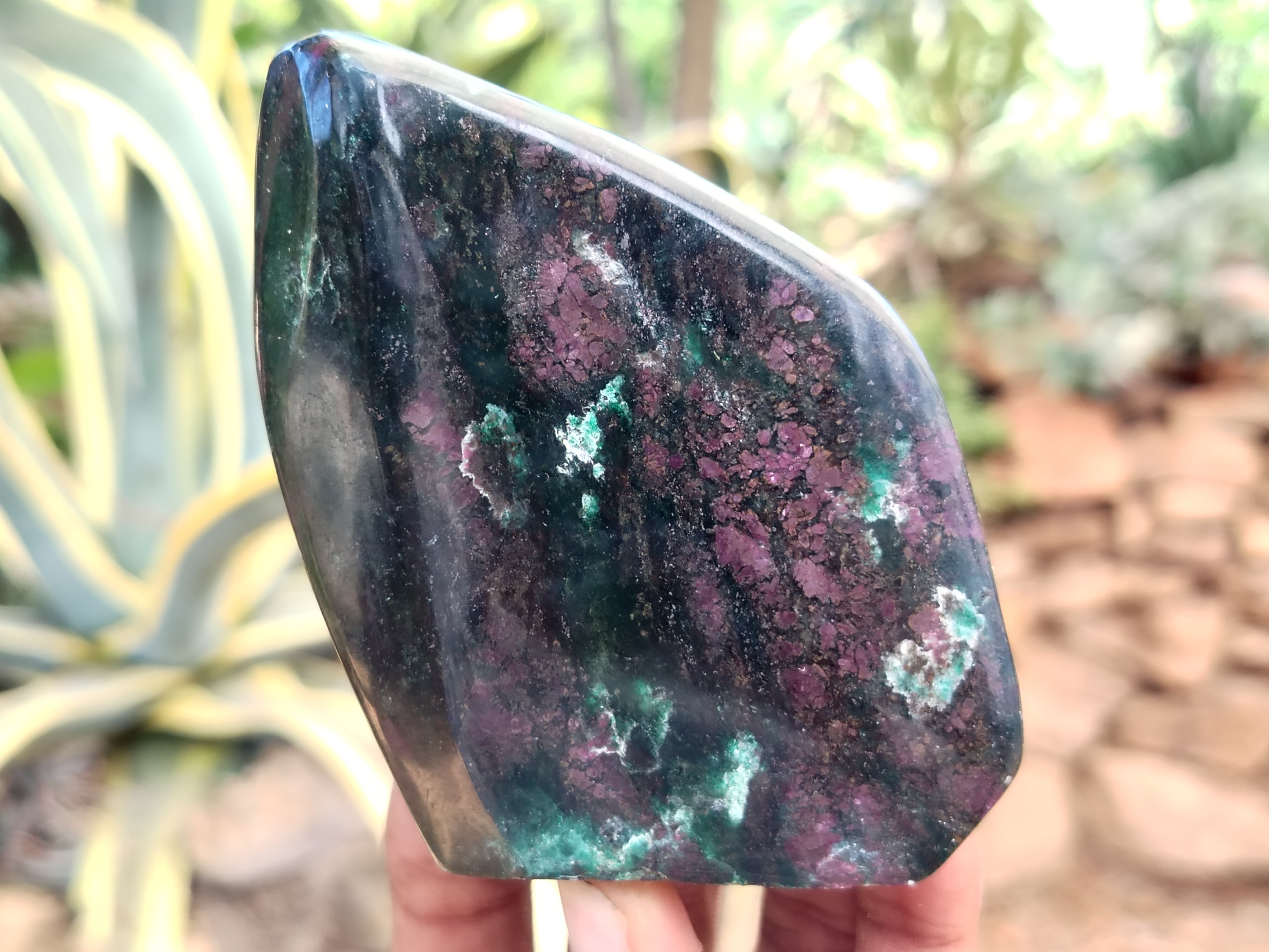 Polished Ruby Corundum In Chrome Verdite Standing Free Forms x 3 From Zimbabwe - Toprock Gemstones and Minerals 