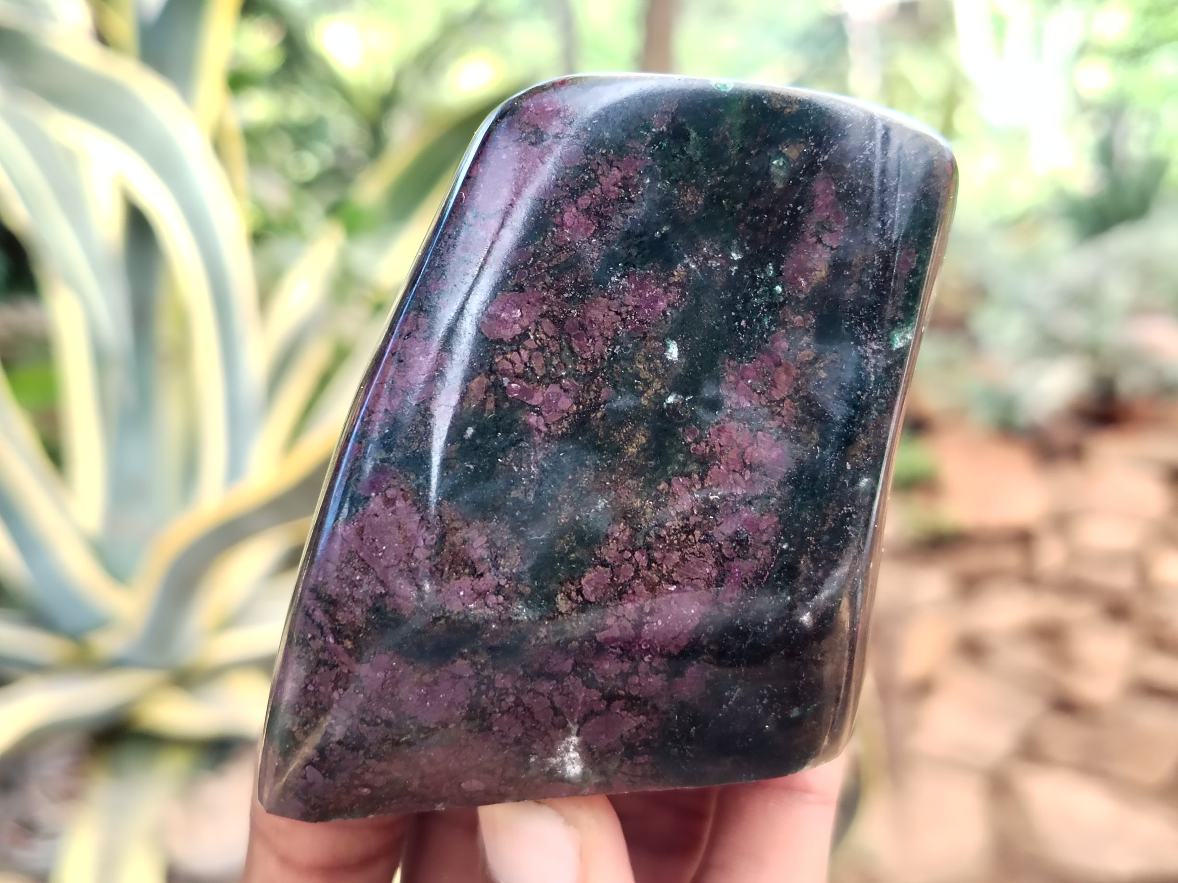 Polished Ruby Corundum In Chrome Verdite Standing Free Forms x 3 From Zimbabwe - Toprock Gemstones and Minerals 
