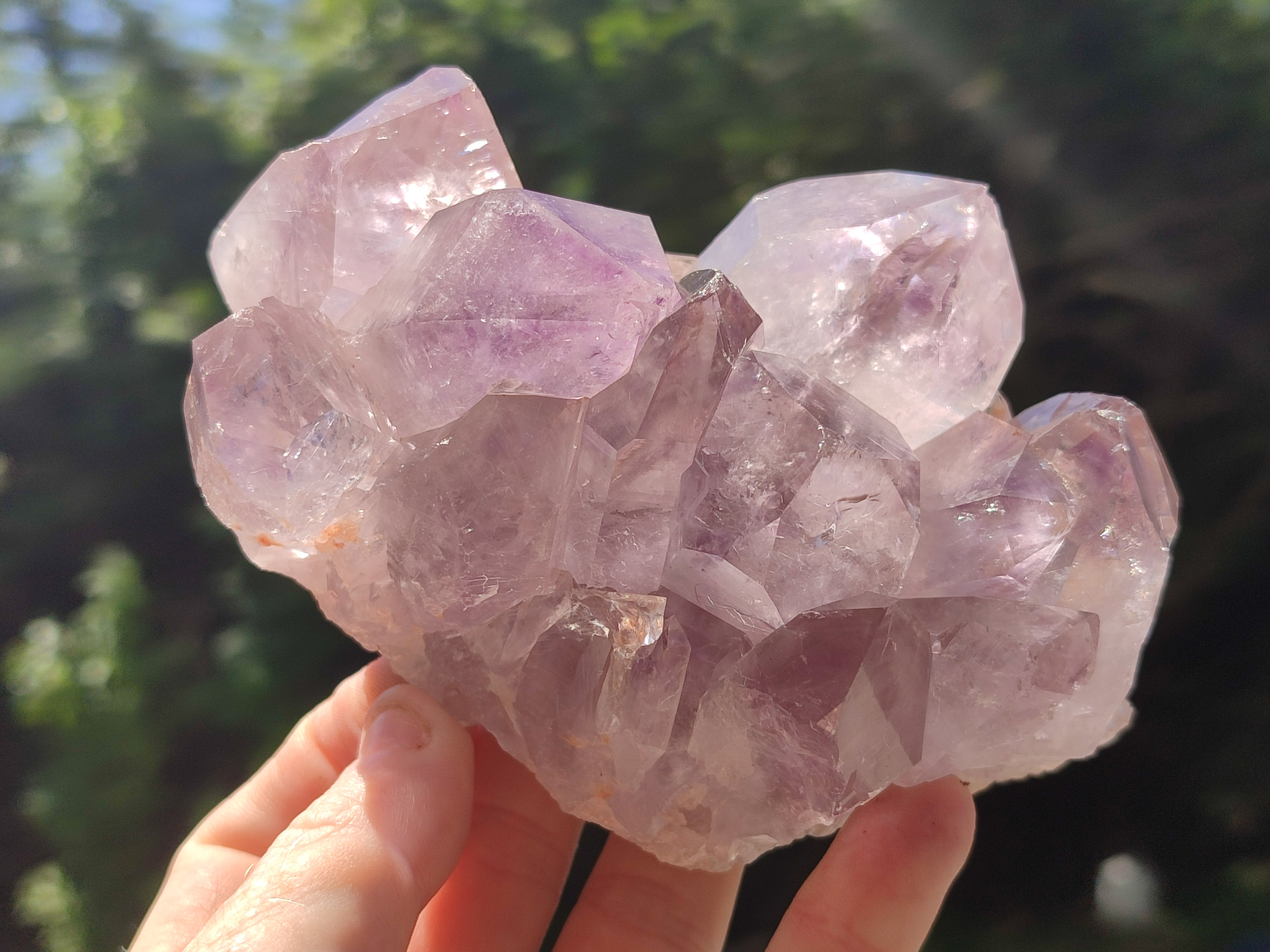 Natural Jacaranda Amethyst Quartz Clusters x 3 From Mumbwa, Zambia - Toprock Gemstones and Minerals 