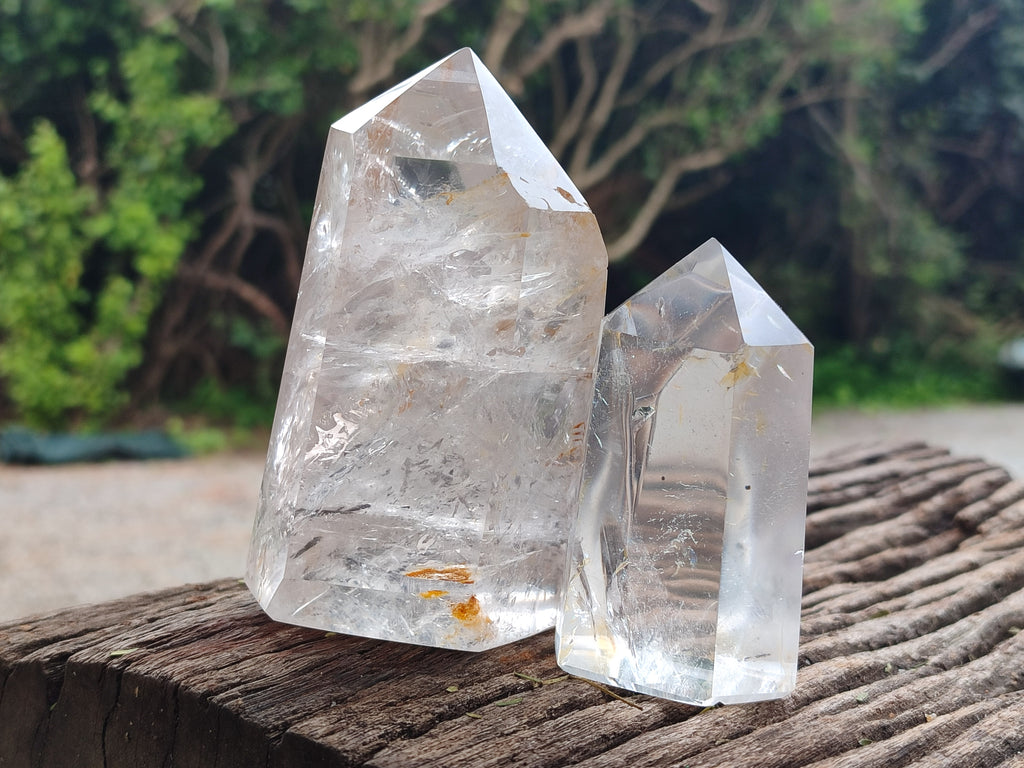 Polished Frosted Quartz Crystal Points x 4 From Madagascar - Toprock Gemstones and Minerals 
