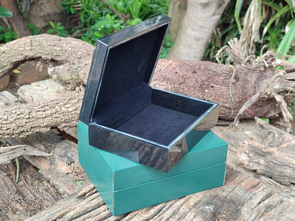 Hand Made Black Basalt Jewellery Box x 1 From South Africa - Toprock Gemstones and Minerals 