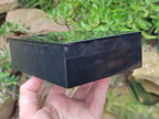 Hand Made Black Basalt Jewellery Box x 1 From South Africa - Toprock Gemstones and Minerals 