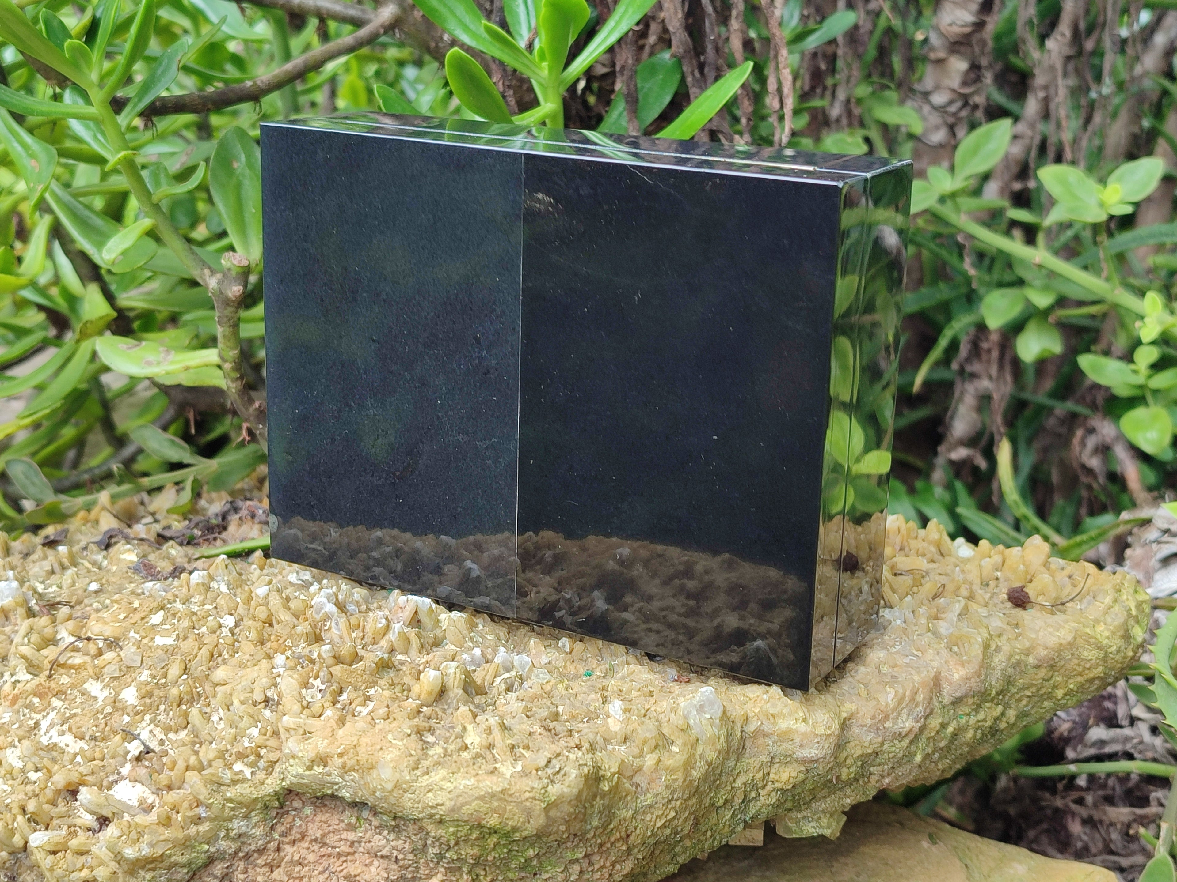 Hand Made Black Basalt Jewellery Box x 1 From South Africa - Toprock Gemstones and Minerals 