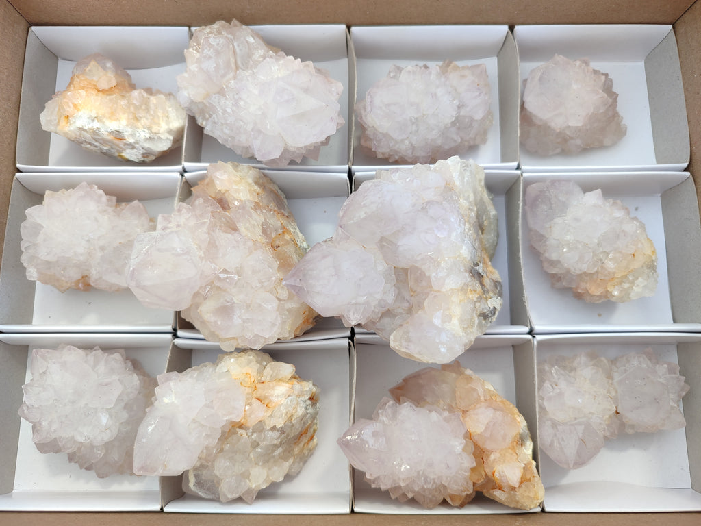 Natural Amethyst Spirit Quartz Clusters x 12 From Boekenhouthoek, South Africa - Toprock Gemstones and Minerals 