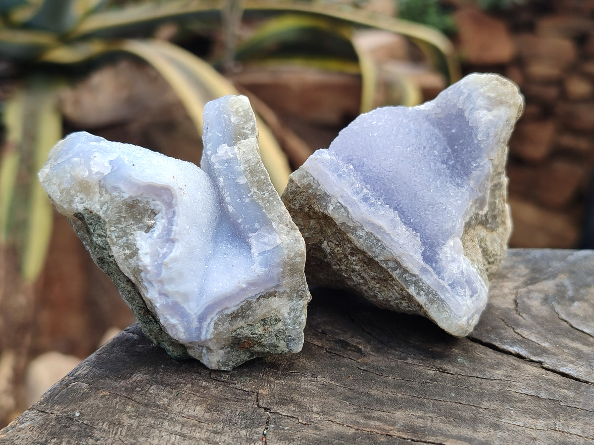 Natural Blue Lace Agate Geode Specimens x 12 From Nsanje, Malawi - Toprock Gemstones and Minerals 