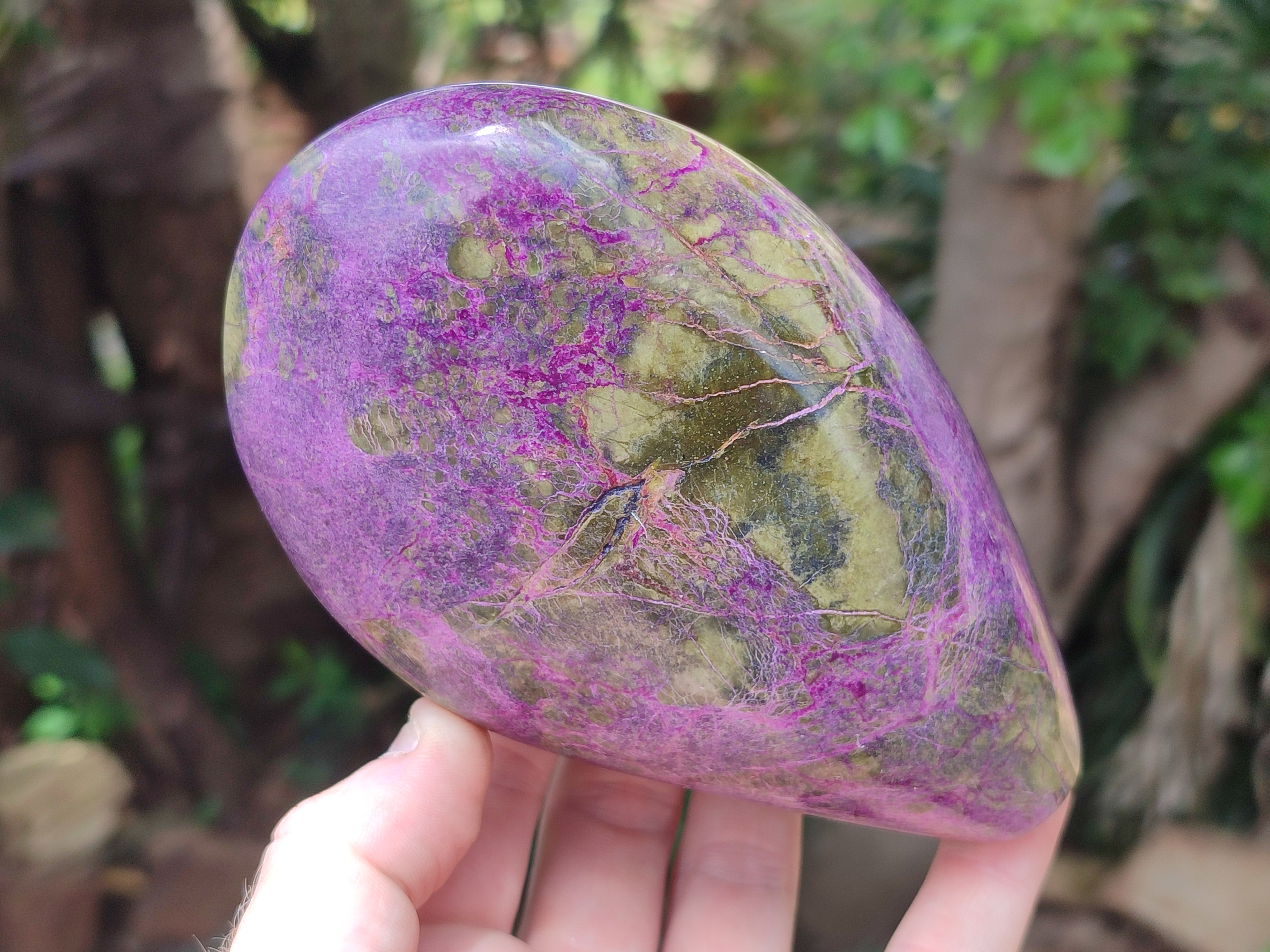 Polished Stichtite Standing Free Forms x 2 From Barberton, South Africa - Toprock Gemstones and Minerals 