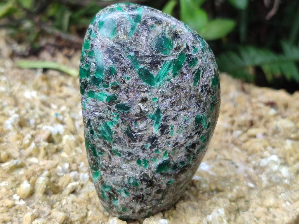 Polished Emerald Mica In Matrix Standing Free Forms x 4 From Mutoko, Zimbabwe - Toprock Gemstones and Minerals 