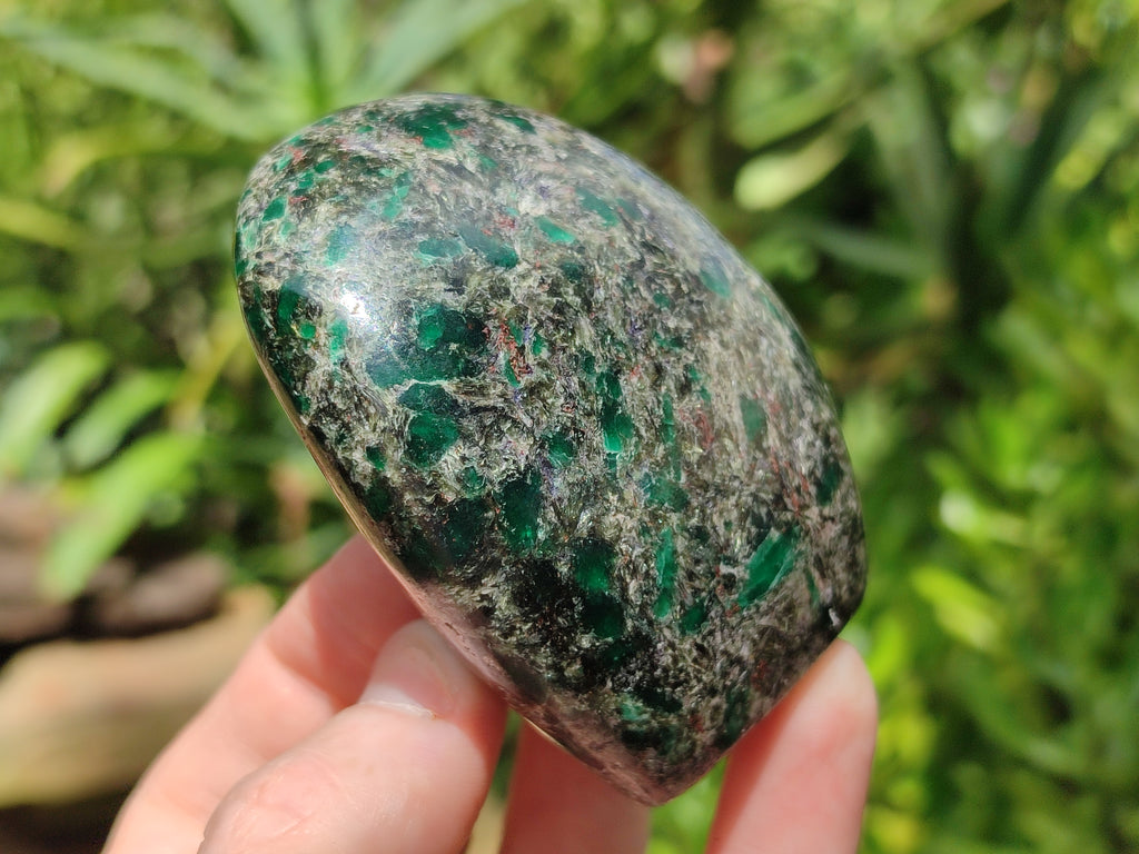 Polished Emerald Mica In Matrix Standing Free Forms x 4 From Mutoko, Zimbabwe - Toprock Gemstones and Minerals 