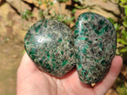 Polished Emerald Mica In Matrix Standing Free Forms x 4 From Mutoko, Zimbabwe - Toprock Gemstones and Minerals 