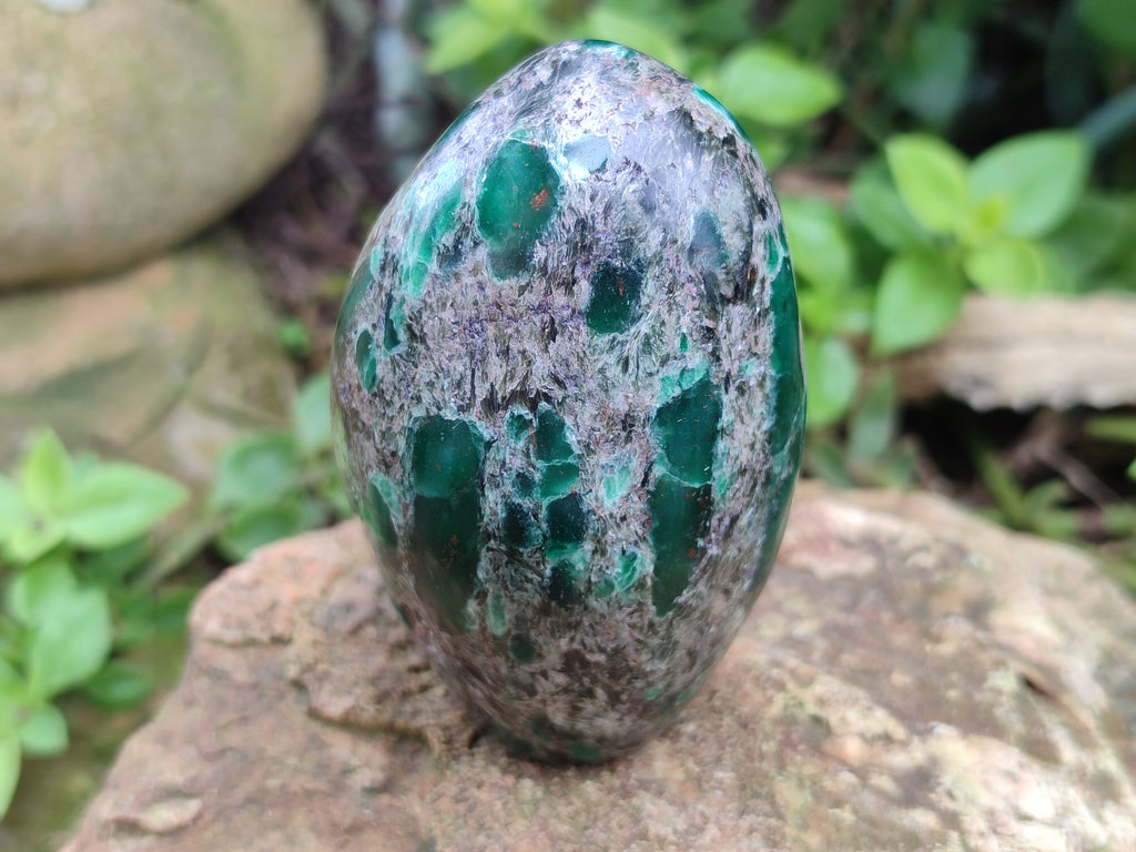 Polished Emerald Mica In Matrix Standing Free Forms x 4 From Mutoko, Zimbabwe - Toprock Gemstones and Minerals 