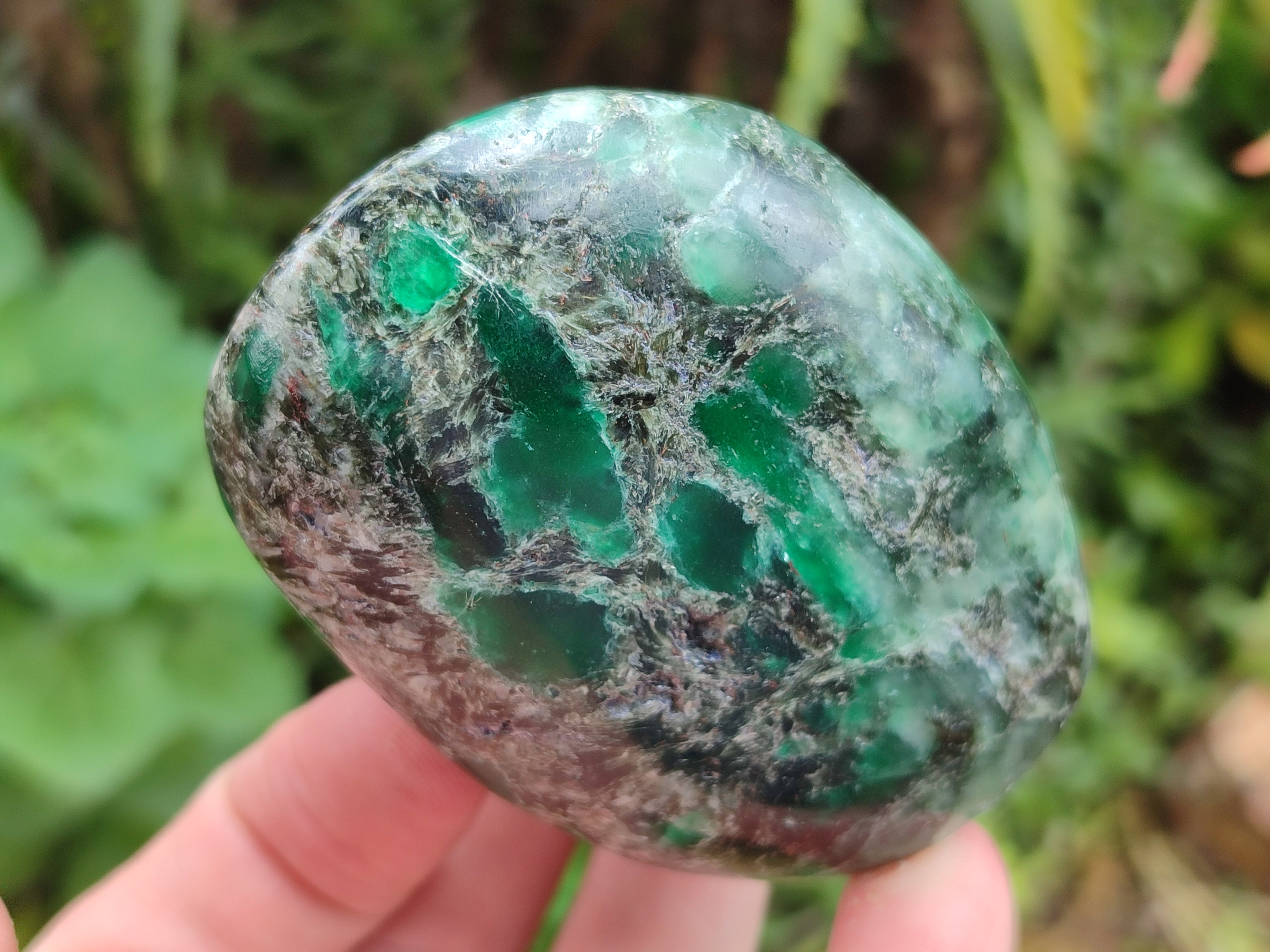 Polished Emerald Mica In Matrix Standing Free Forms x 4 From Mutoko, Zimbabwe - Toprock Gemstones and Minerals 