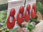 Polished Pair of Red Jasper Go-Go Fashion Earrings - Sold per Pair - From South Africa - Toprock Gemstones and Minerals 