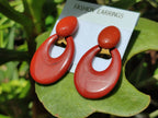 Polished Pair of Red Jasper Go-Go Fashion Earrings - Sold per Pair - From South Africa - Toprock Gemstones and Minerals 