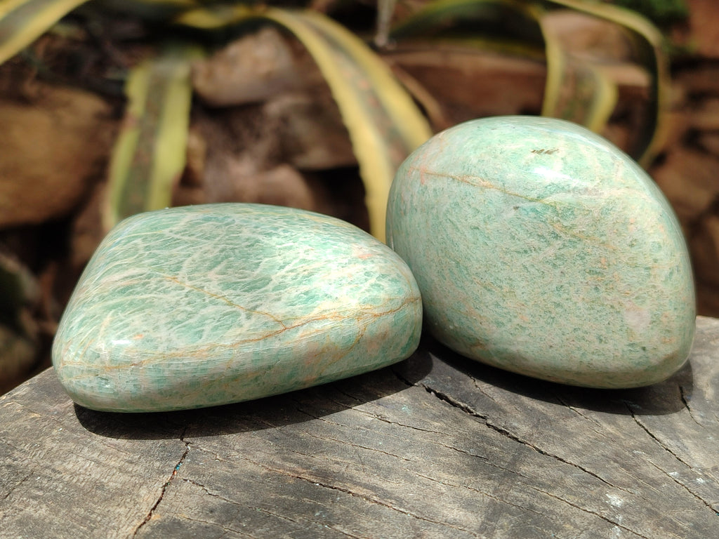 Polished Amazonite Free Forms x 8 From Madagascar - Toprock Gemstones and Minerals 