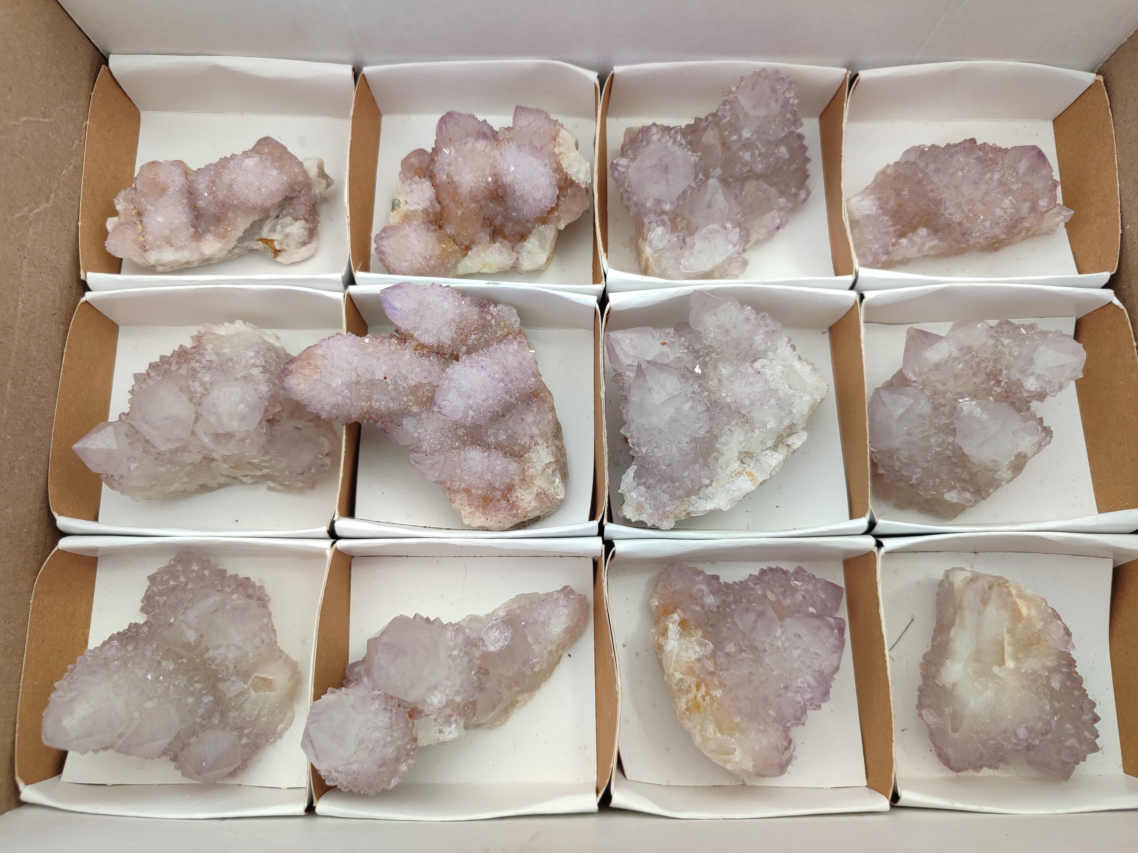 Natural Amethyst Spirit Quartz Clusters x 12 From Boekenhouthoek, South Africa - Toprock Gemstones and Minerals 