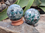 Polished Emerald Mica In Matrix Spheres x 2 From Mutoko, Zimbabwe - Toprock Gemstones and Minerals 