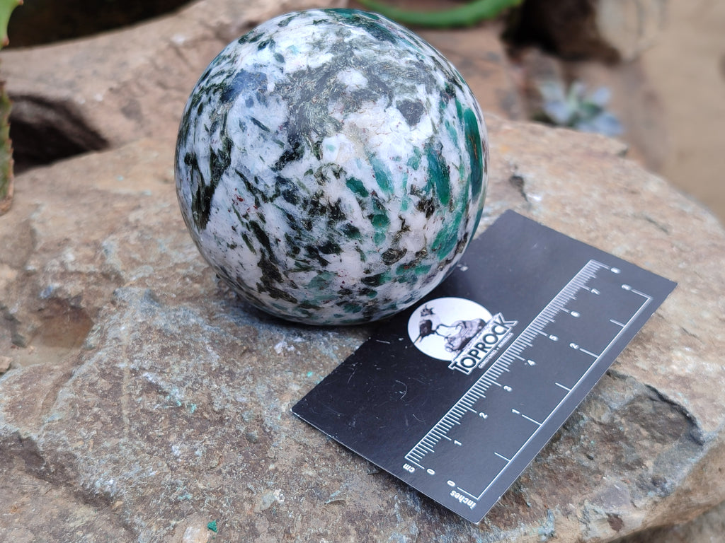 Polished Emerald Mica In Matrix Spheres x 2 From Mutoko, Zimbabwe - Toprock Gemstones and Minerals 