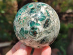 Polished Emerald Mica In Matrix Spheres x 2 From Mutoko, Zimbabwe - Toprock Gemstones and Minerals 