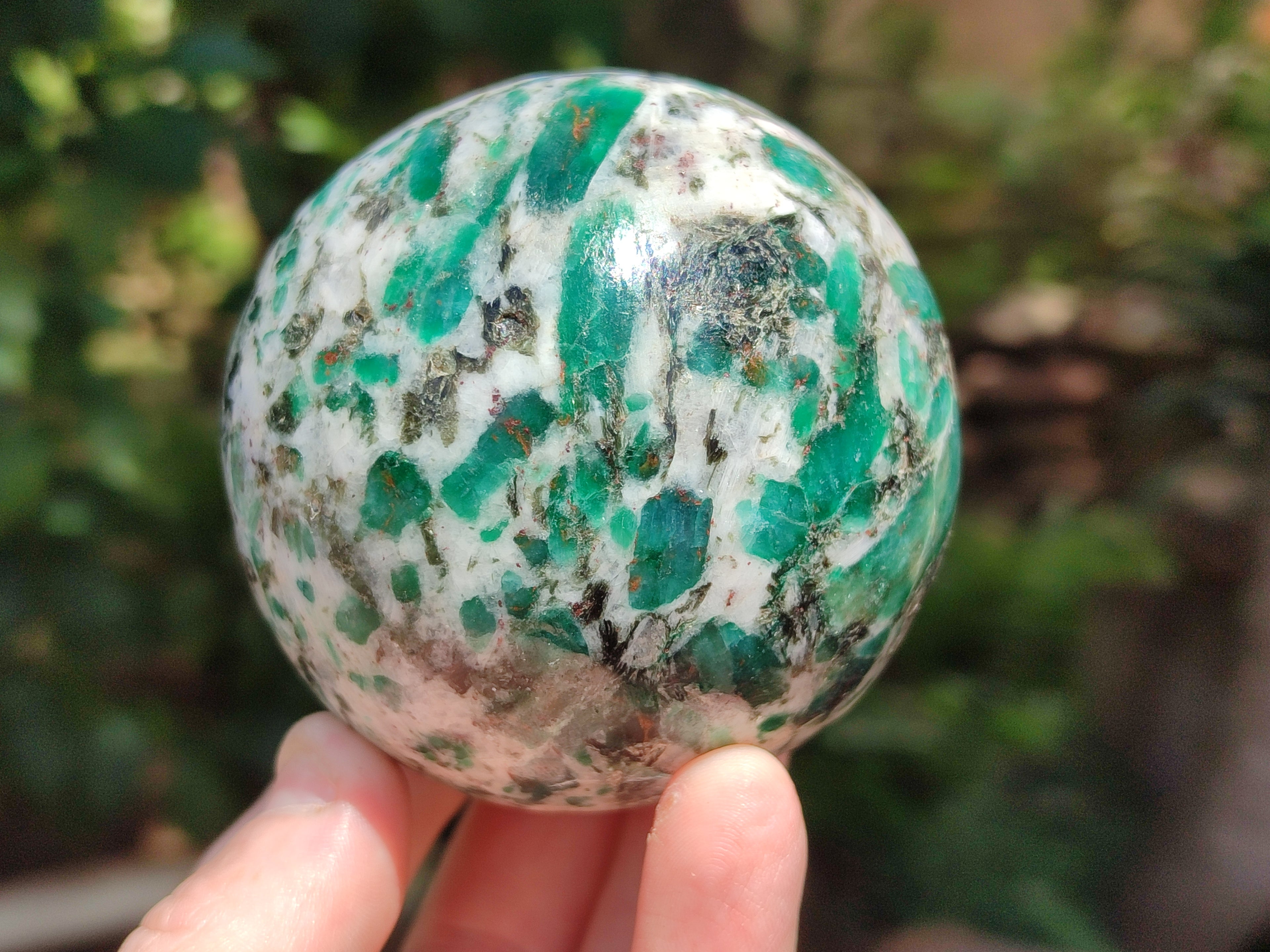 Polished Emerald Mica In Matrix Spheres x 2 From Mutoko, Zimbabwe - Toprock Gemstones and Minerals 