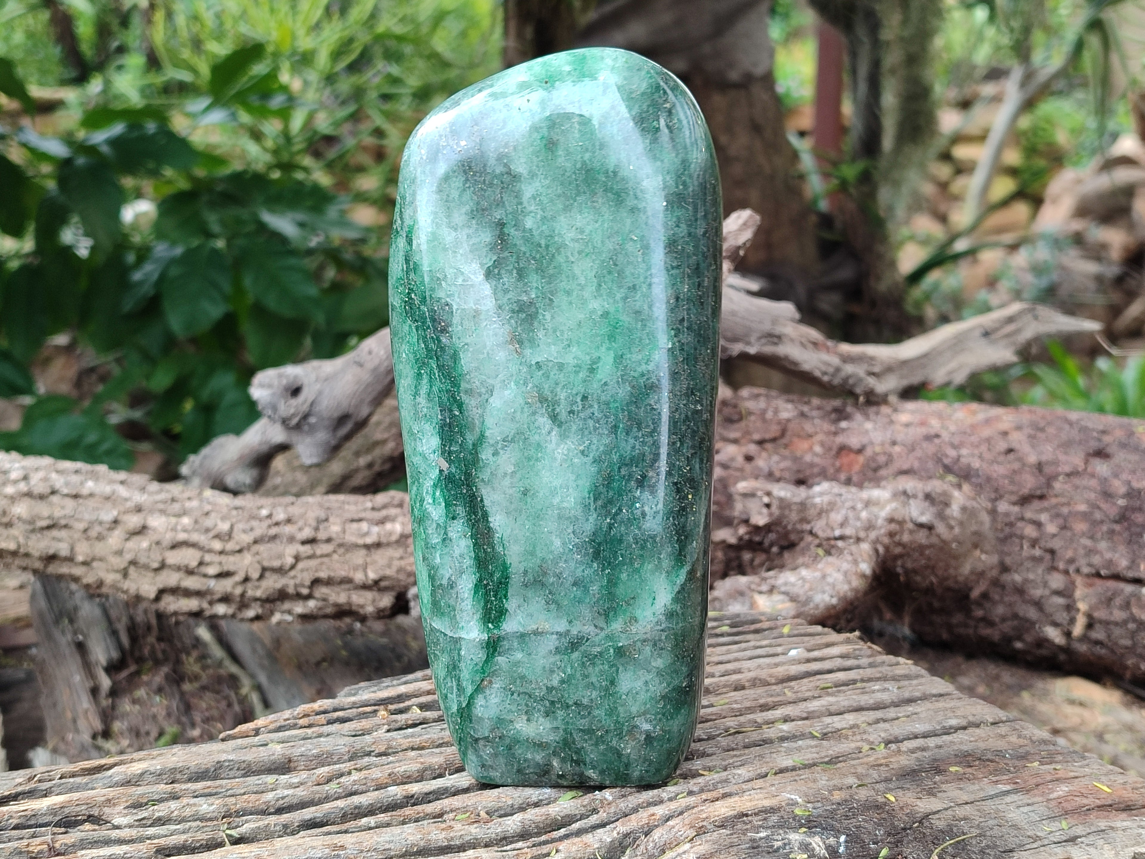 Polished Fuchsite Standing Free Forms x 1 From Madagascar - Toprock Gemstones and Minerals 