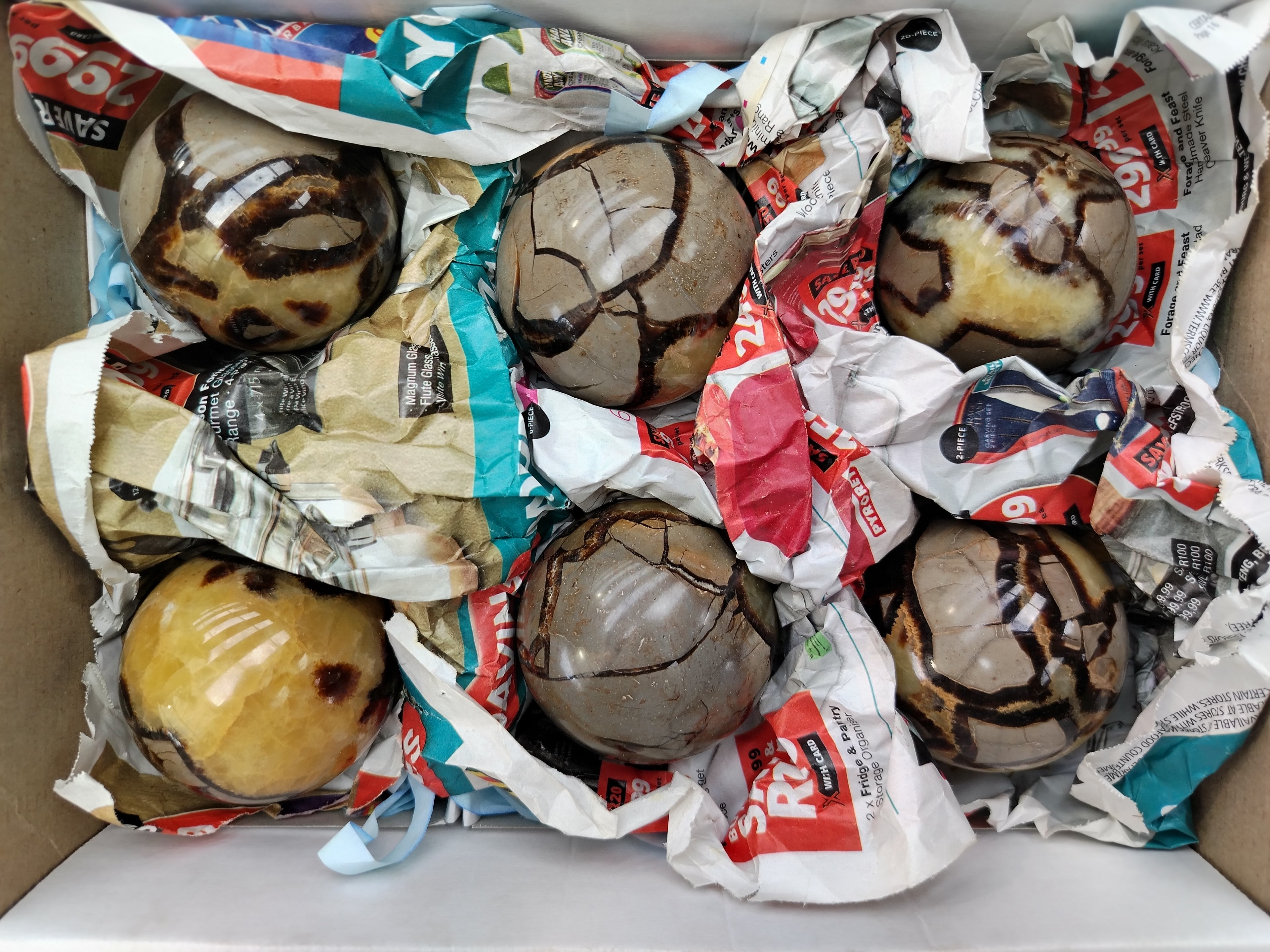 Polished Septerye Spheres x 6 From Mahajanga, Madagascar - Toprock Gemstones and Minerals 