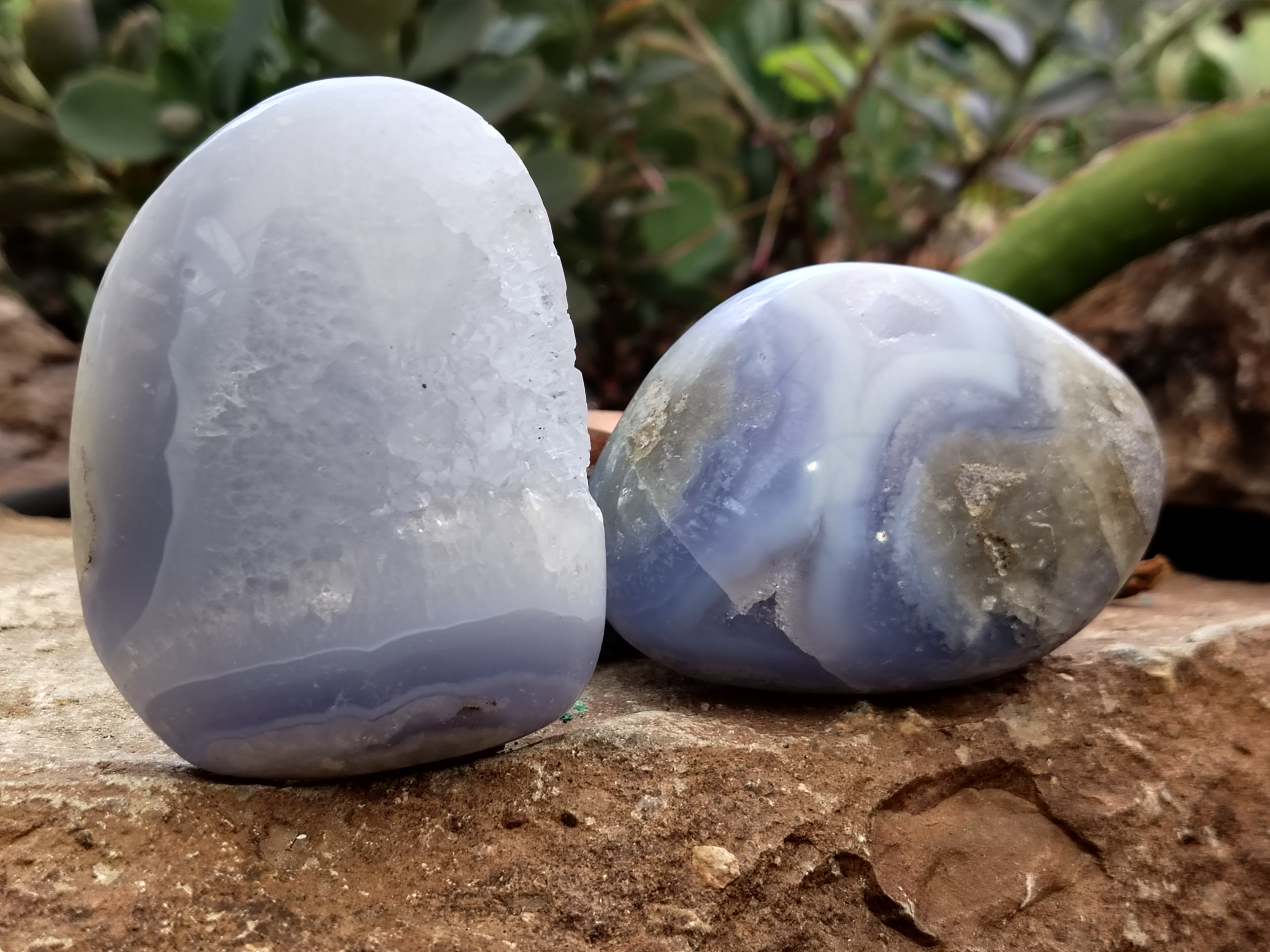 Polished Blue Lace Agate Geodes x 6 From Nsanje, Malawi - Toprock Gemstones and Minerals 