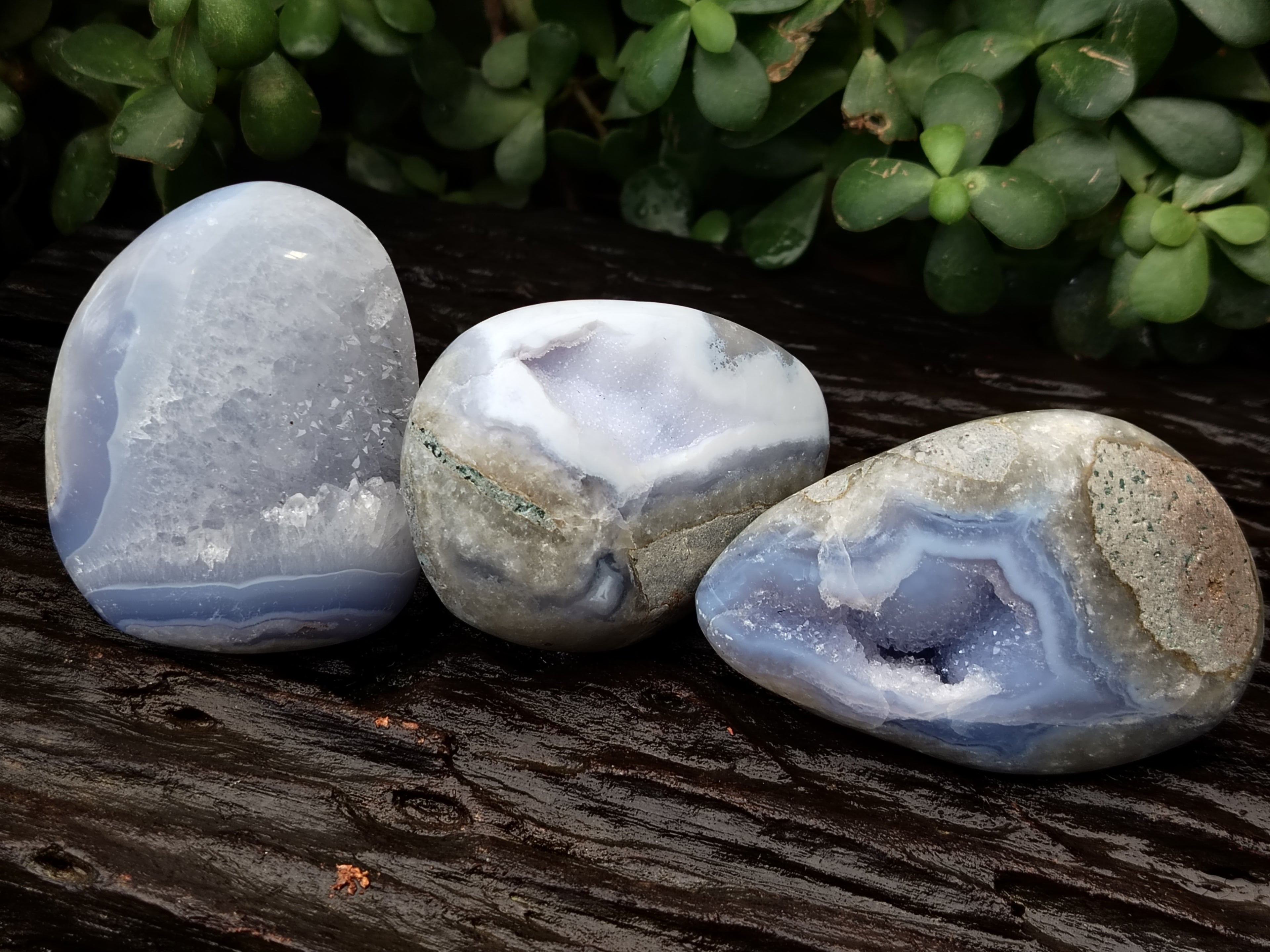 Polished Blue Lace Agate Geodes x 6 From Nsanje, Malawi - Toprock Gemstones and Minerals 