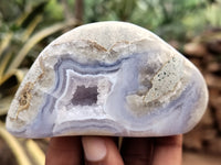 Polished Blue Lace Agate Geodes x 6 From Nsanje, Malawi - Toprock Gemstones and Minerals 