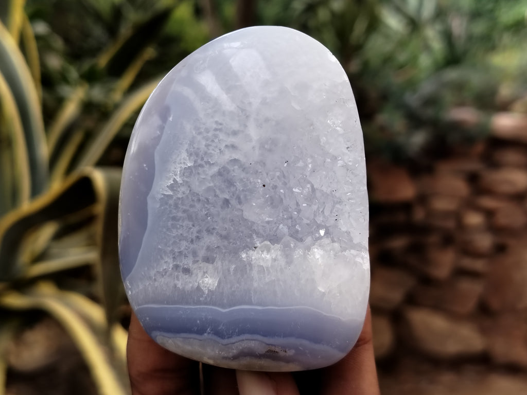 Polished Blue Lace Agate Geodes x 6 From Nsanje, Malawi - Toprock Gemstones and Minerals 