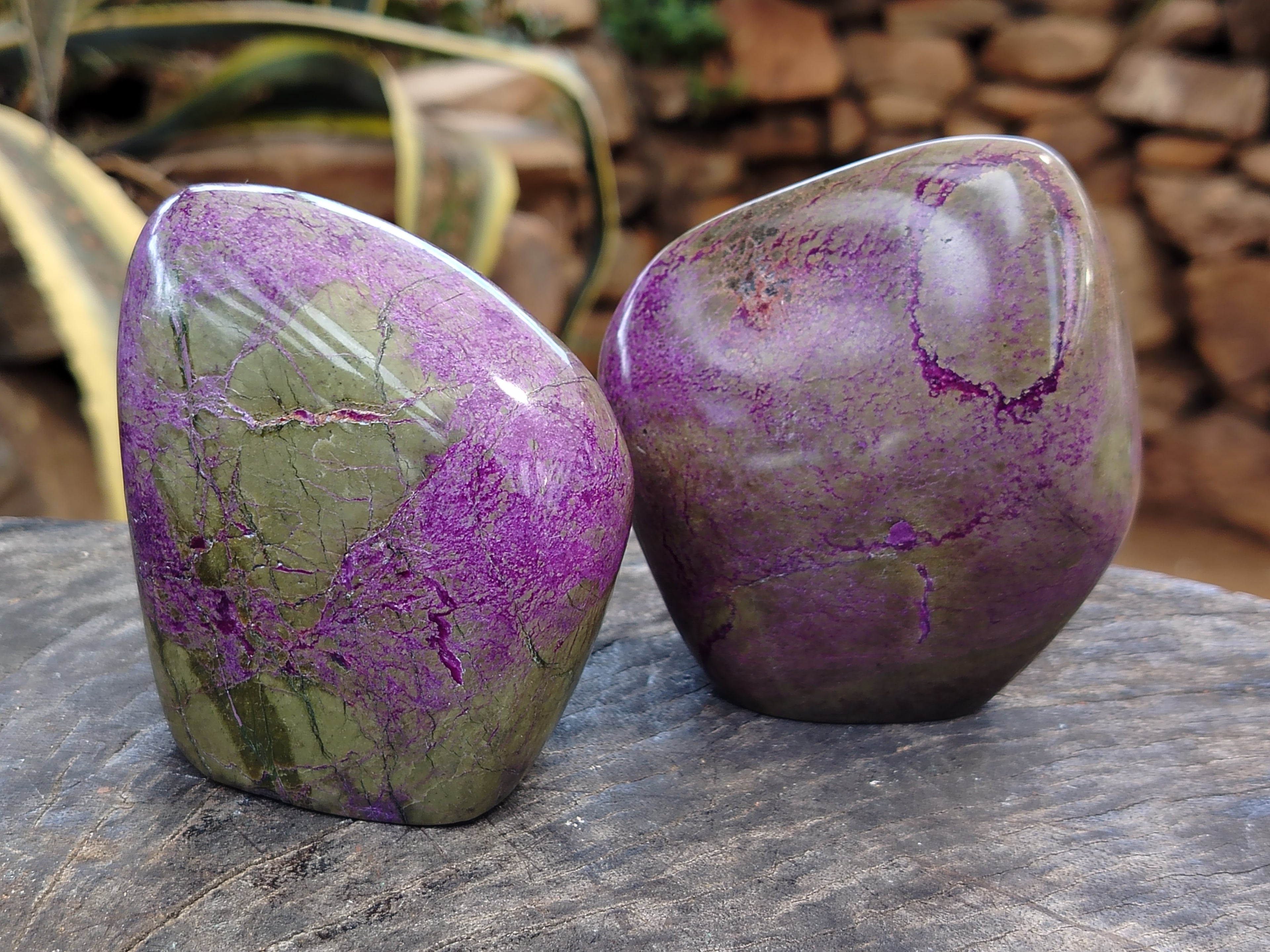 Polished Stichtite Standing Free Forms x 4 From Barberton, South Africa - Toprock Gemstones and Minerals 