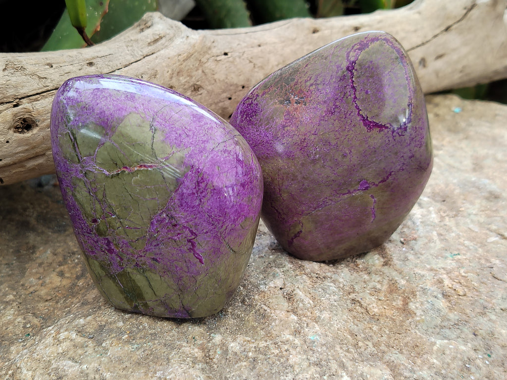 Polished Stichtite Standing Free Forms x 4 From Barberton, South Africa - Toprock Gemstones and Minerals 
