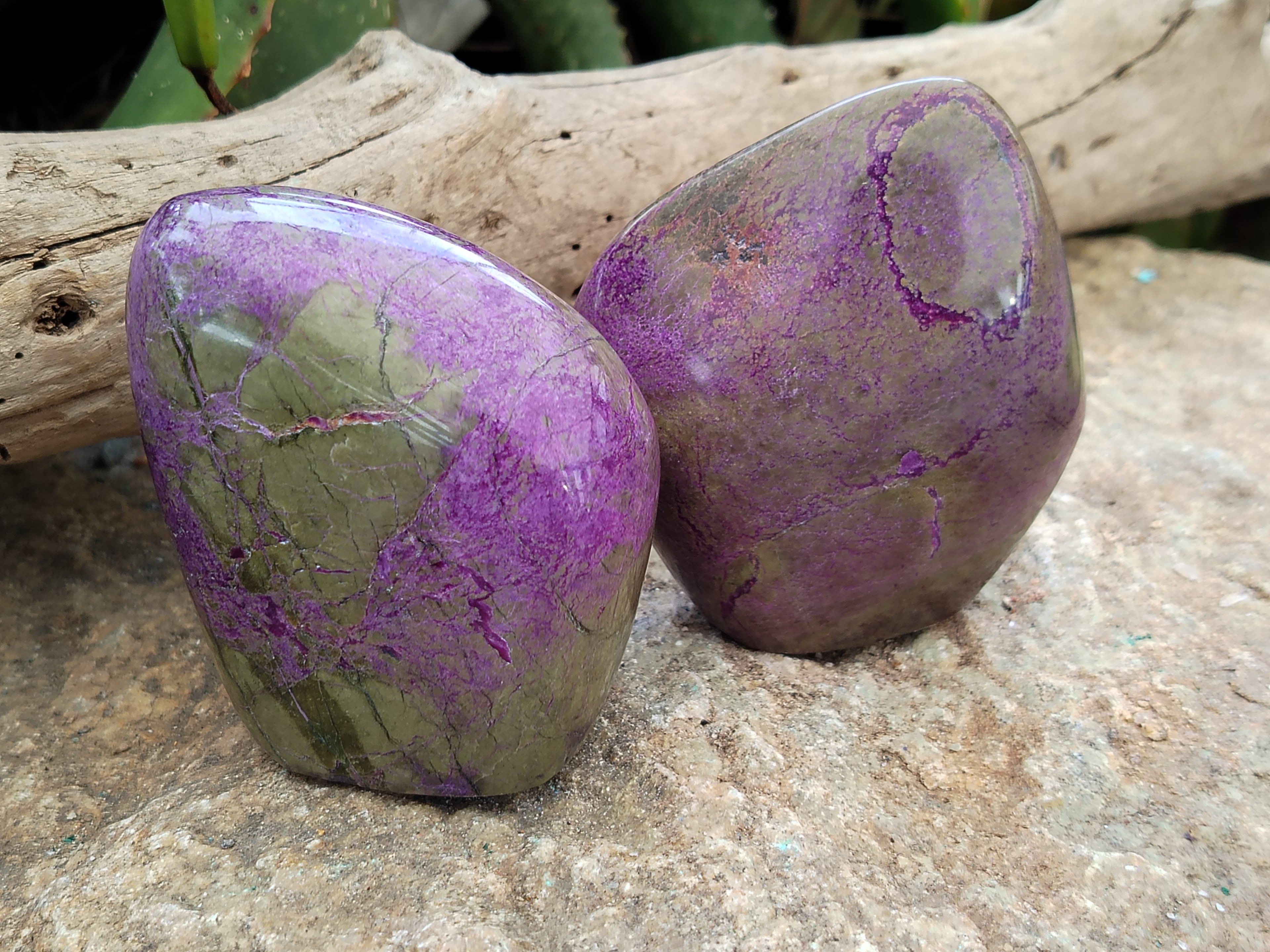 Polished Stichtite Standing Free Forms x 4 From Barberton, South Africa - Toprock Gemstones and Minerals 