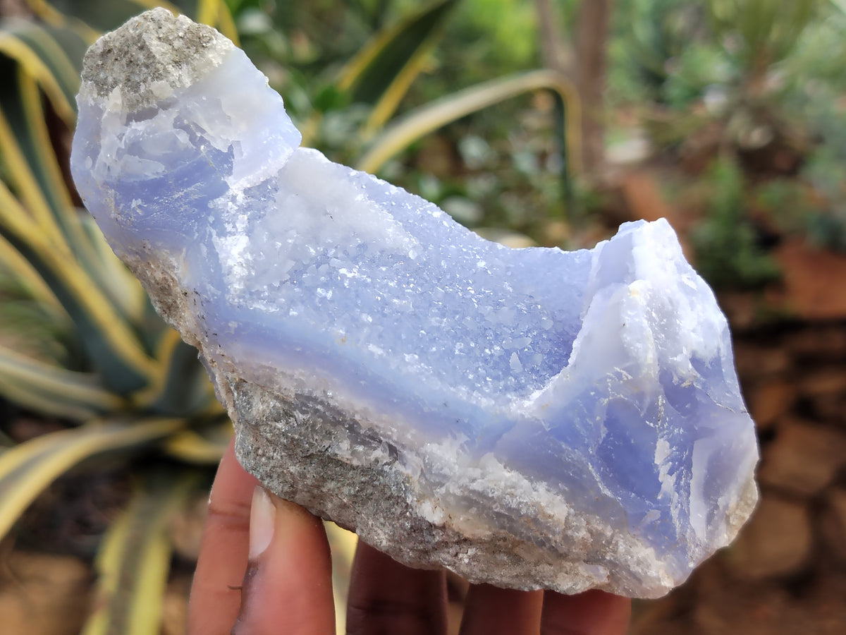 Natural Blue Lace Agate Geode Specimens x 6 From Nsanje, Malawi - Toprock Gemstones and Minerals 